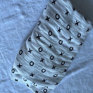 White Scarf with Black XO Pattern